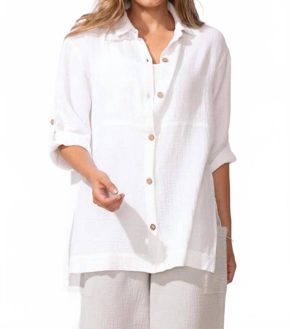 NEW ESCAPE BY HABITAT women's sunkiss beach shirt in white